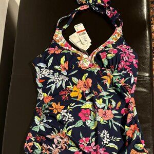 Tommy Bahama Reversible Tankini Top + High-waist Bikini Bottoms - New